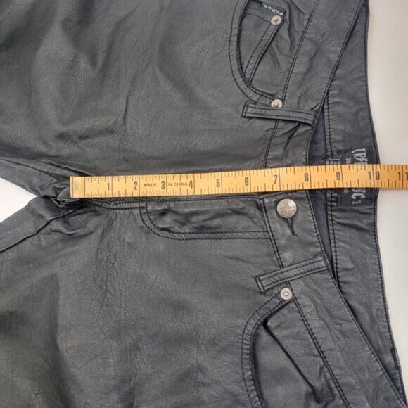 TRIPP NYC Mens Pants Sz 30 Black Faux Leather Pleather Vegan Skinny Goth Punk - Picture 11 of 14